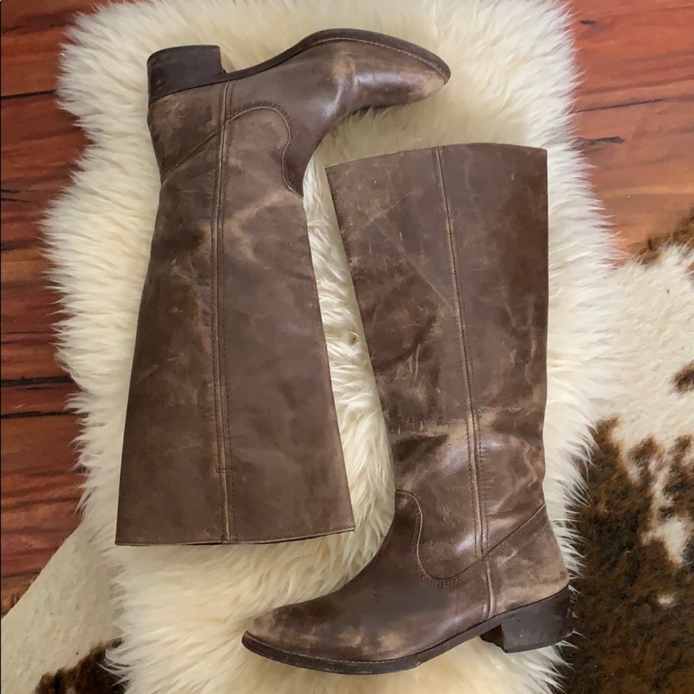 Urban Outfitters tall brown leather Boots